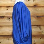 Aidan Mattox Blue One Shoulder Drape Dress Photo 4