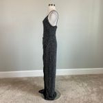 Betsy and Adam  Sleeveless Sparkly Column Evening Gown Metallic Black Size 12 Dress Photo 4