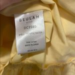 Beulah Womens Yellow Ruffled Tie Front Puff Sleeve Mini Dress Photo 6
