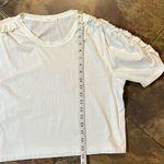 ALC Frank A.L.C. Puff Ruffle Sleeve White Tee Large Photo 4