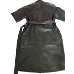 REMAIN by Birger Christensen Puglia Leather Shirt Dress Tarmac Size 12 Brown Photo 10