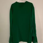 Chico's  Green Blouse with Pleated Sleeves Photo 4