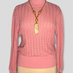 NWT Ryegrass Crocheted Knit Sweater Turtle Neck Long Sleeve Coquette Pink XXL Photo 0