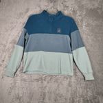 Ivory Ella  Shirt‎ Womens Medium Blue Colorblock Quarter Zip Workout Athleisure Photo 2