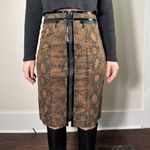W By Worth  Stunning Brown Snakeskin Zip-up Pencil Skirt Sz 2 Photo 2