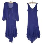 NWT Vintage JR Nites 18 Jacket Dress Set Sheer Beaded Asymmetrical Fairy Chiffon Purple Photo 1