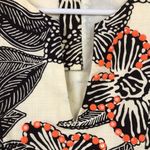 J.Crew  Women’s Floral Print Orange Rhinestones Split Neck Sleeveless Blouse Photo 3