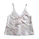 Oscar de la Renta Pink Label Pajamas Cream Rose Floral Tank Pants Set Size Small Photo 8