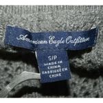 American Eagle Outfitters Ladies Gray Sweater Size S Eyelets Sheer Long Sleeve Photo 6