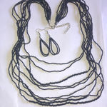 Black Seed Bead Boho Beaded Necklace and Earring Set Photo 0