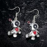 1pair Creative Funny Silver Plated Voodoo Doll Pendant‎ Earrings, Trendy Punk Photo 6
