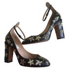 VALENTINO Tango Star 100 Sequined Ankle Strap Heels Size 37 / US 7 Silver Photo 1