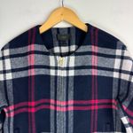J.Crew Plaid Wool Bomber Jacket Sz Small Navy Blue Preppy Classic Photo 4