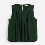 Madewell NWT Summit Green Sleeveless Crewneck Bubble Top Size Medium Photo 9