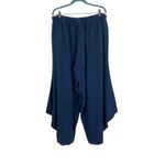 Bryn Walker Blue Linen Pullon Wide Leg Cropped Pants Pockets Size 3X Photo 4