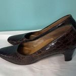 Women's Rare Vintage Peacock Hi Arch Genuine Brown Crocodile Shoes. Size 7 S Photo 3