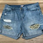 Juicy Couture Shiny Distressed Shorts Women’s 10 Photo 0