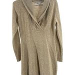 Boston Proper  scarf neck sweater dress medium wool blend lambswool neutral Photo 0