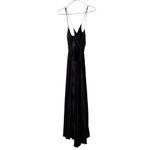 ALC Frank A.L.C. Aries Satin Pleated Maxi Dress Black Sz 6 Photo 4