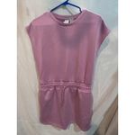 All In Motion  Pink Sweatshirt Dress Drawstring Waist Casual Short Sleeve M Photo 2