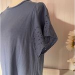 Gap Blue Crew Neck Lace Short Sleeve Top Photo 1