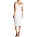 ABS Allen Schwartz ABS collection white cold shoulder slit midi‎ dress Photo 1