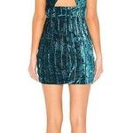 NBD Revolve XXS Abriel Mini Dress Velvet Teal NEW Photo 1