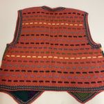 Vintage cottage core Hand knit sweater vest size XL C32 Pink Photo 6
