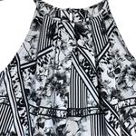 Amanda Uprichard 100% Silk Floral Black White Women's Sleeveless Buttons sz M Photo 4