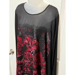 Cupio Curvy Black Floral Lace Mesh Long Sleeve Top Plus 1X Sheer Shirt Work Size undefined Photo 1