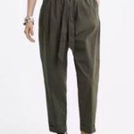 ZARA , Tie Waist poplin ankle trouser in army green Photo 1