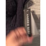 Andrew Marc  spaghetti straps navy blue bubble dress back zip/ support bra size 6 Photo 4