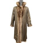 Vintage Full Length Pastel Mink Coat Double Breasted Notch Collar 70’s Classic Tan Size M Photo 11