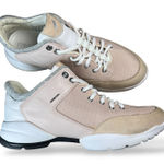 Geox  Respira Womens Sneakers Pink Beige Leather Suede Mesh Comfort Size 7 Photo 0