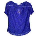 NWT Honey & Lace Valencia Blue Lace Shirt Extra Small Size XS Photo 0