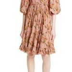 ByTiMo Floral Dobby Textured Ruffle Puff Sleeve Dress Photo 0