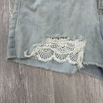 American Eagle  Light Wash Lace Mom Jean Shorts - Size 14 Photo 2