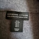 Adrienne Vittadini  100% Extra Fine Merino Wool Grey Open Front Cardigan Small Photo 1