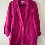 Michael Kors MICHAEL  Pink Linen Blazer Jacket 16 Photo 0