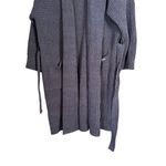 Jason Wu  Women’s Sz L Dark Grey Ribbed Chenille Knit Comfy Soft Robe Open Front Photo 2