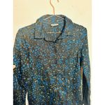 STINE GOYA Black Blue Metallic Button Front Floral Lucian Long Sleeve Top sz XS Photo 7