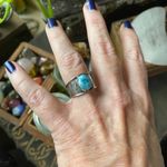 Sterling Silver Natural Larimar  Ring Size 9.5 Photo 4