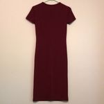 Forever 21 NWOT Dark Red Crew Neck Bodycon Midi Tee Shirt Dress Small Photo 2