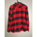 Natural Reflections  Black Red Plaid Flannel Button Up Top Size 1X Photo 5