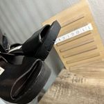 Steve Madden  Women’s 8 Maurra Black Leather Heeled Platform Sandals Goth Chunky Photo 5