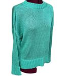 RD Style Boxy Modern Medium-Weave Sweater Wide Long Sleeves Aqua Green NWT Small Photo 2