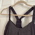 Lululemon Rest Less Tank Heather Gray/Black Built in Sports Bra Tanktop Size 8 Photo 4