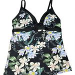 Athleta Paloma Tankini Swim Top Size S Black Floral Photo 1