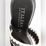 Italian Shoemakers  Elegant Black and Cream Sandals Photo 7