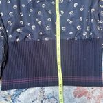 French Connection WOMENS  SIZE UK M NAVY MIX CREW PULLOVER BLOUSE TOP FRILL TRIM Photo 1